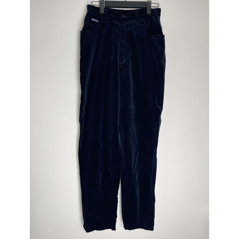 Ralph Lauren Women's Y2K Navy Velvet Pants Size 4 Career Office